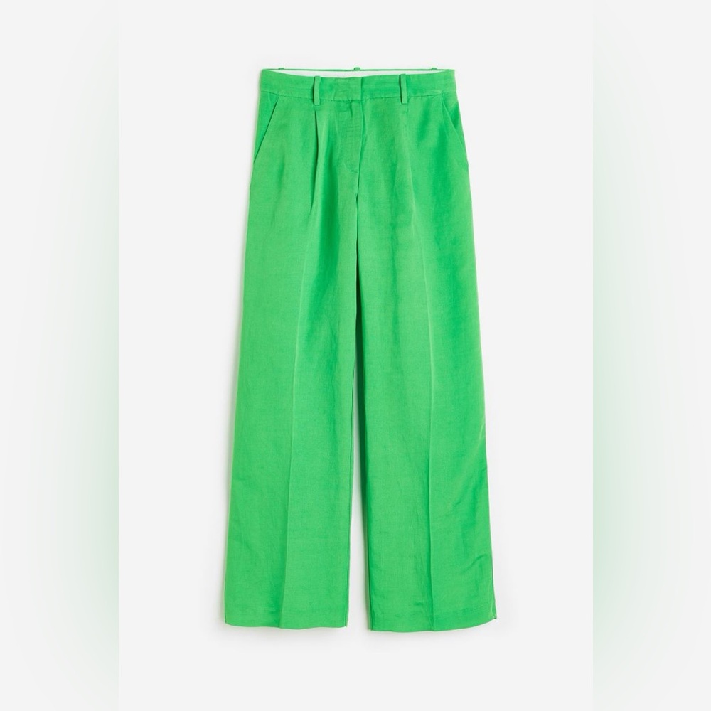 H&M wide leg linen blend pants